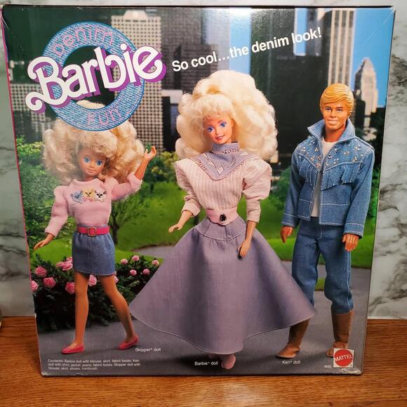 Denim fun, Cool City Blues, Superstar Barbie, 1989 3 doll set